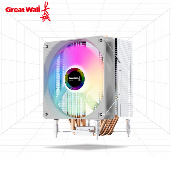 长城原装祥龙600 CPU散热器风冷6铜管单塔式静音RGB风