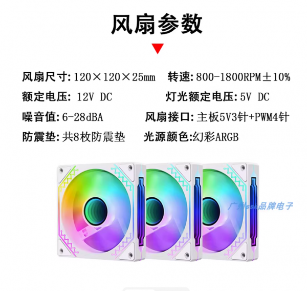 全新12CM机箱风扇pro电脑散热5v3针同步pwm温控棱镜 全新12CM机箱风扇pro电脑散热5v3针同步pwm温控棱镜